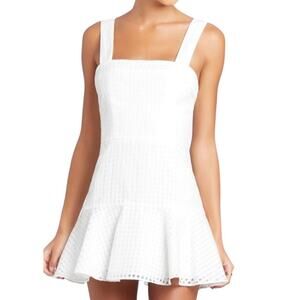 Amanda Uprichard Annalise Mini Dress in White Gingham Organza M